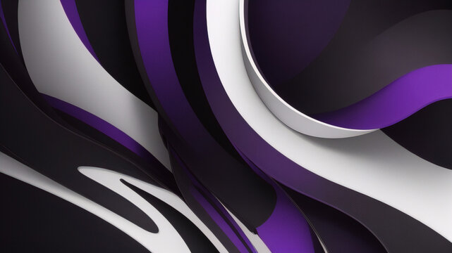 purple abstract background with wavy lines and curves in the center of the image, with a black background and a purple background with a white border.