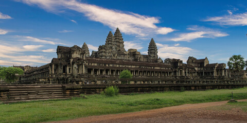 Naklejka premium External perimeter of the ancient temple of Angkor Wat near Siem Reap, Cambodia