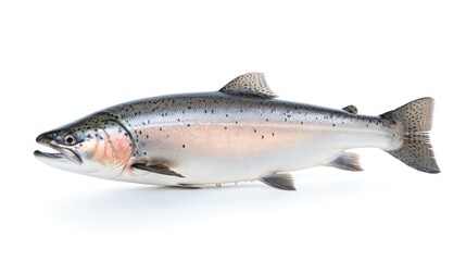Fototapeta premium Atlantic salmon white background, seafood, fresh fish
