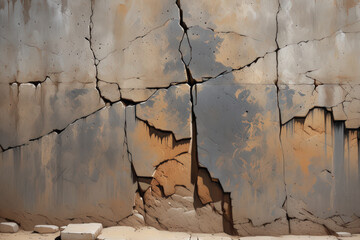 Solid natural stone wall texture with organic cracks and a weathered surface, fantasy-style	
