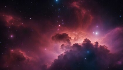 Obraz na płótnie Canvas A wide-angle shot of a massive nebula glowing brightly in deep space