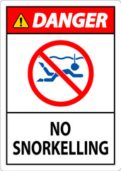 Water Safety Sign Attention, No Snorkeling