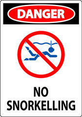 Water Safety Sign Attention, No Snorkeling