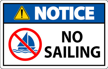 Water Safety Sign Attention, No Sailing
