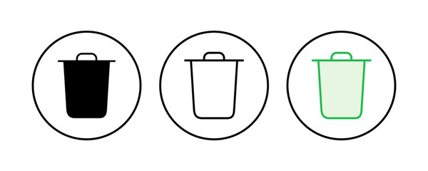 Trash icon set. trash can icon. delete icon vector. garbage