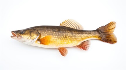 Obraz premium Pike perch river fish on white background 