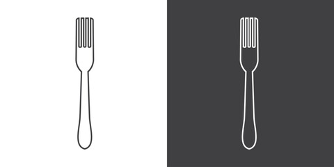 Cutlery fork icon in line shape, various fork shapes vector illustration.