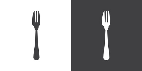 Pastry fork icon in flat style, various fork shapes vector illustration.