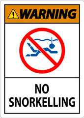 Water Safety Sign Attention, No Snorkeling