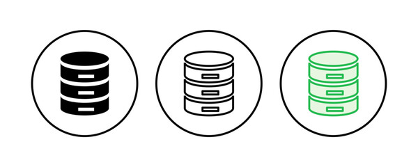 Database icon set. database vector icon