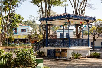 Bandstand in the center of the city of Embu das Artes, famous for its arts and crafts fair in the...