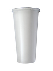 Large white paper cup template mock up, cut out
