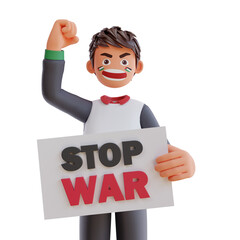 Stop War, Save Palestine 3d illustration