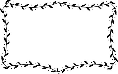 Rectangle Frame laurel wreath silhouette black horizontal vintage frames flower floral leaf border Botanical laurel ornate art leaf Elements design border retro badge decoration element isolated décor