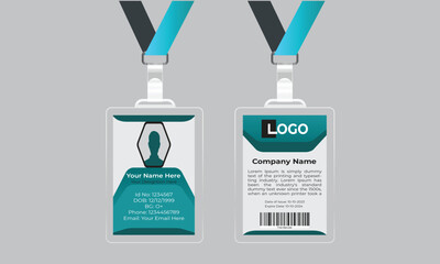 Creative and clean id cards template with vector illustration