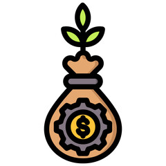 Investment Management Outline Color Icon