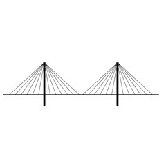 Cable stayed bridge silhouette vector. City bridge silhouette can be used as icon, symbol or sign. Cable stayed bridge icon vector for design of architecture, highway or city
