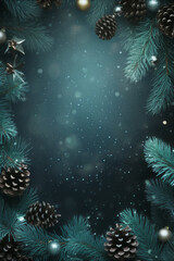 Fototapeta na wymiar christmas background with balls and snowflakes