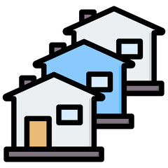 Housing Outline Color Icon
