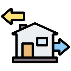 Rental Property Outline Color Icon