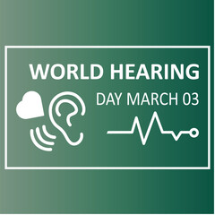 Fototapeta premium World Hearing Day Illustration , World Hearing Day is a campaign held each year on March 3rd creative background..eps