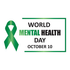 World Mental Health day is observed every year on October 10, awareness concept vector template for banner, greeting card, poster creative design..eps