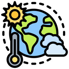 Climate Change Outline Color Icon