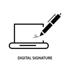  Digital Signature flat icon, Creative digital signature icon for web design, apps, flat trendy style illustration..eps