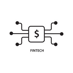 Fintech icon. Line vector fintech sign, symbol for web and mobile concept flat illustration..eps