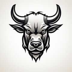 An angry bull logo, headshot, graphic, for sports clubs or organisations.