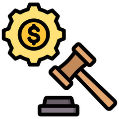 Auction Outline Color Icon