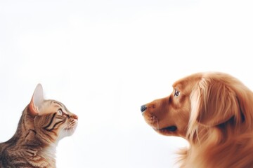 Sniffing Buddies. Cat and Dog's Friendly Face-to-Face