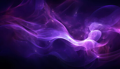 Purple swirls are moving on a dark surface - Powered by Adobe