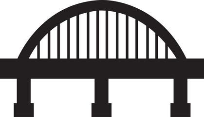 Bridge Icon. concept of place, visual identity, real estate contour, suspension bridge. Fill style trend modern brand graphic art design on Transparent background. Possible use in infographic design.