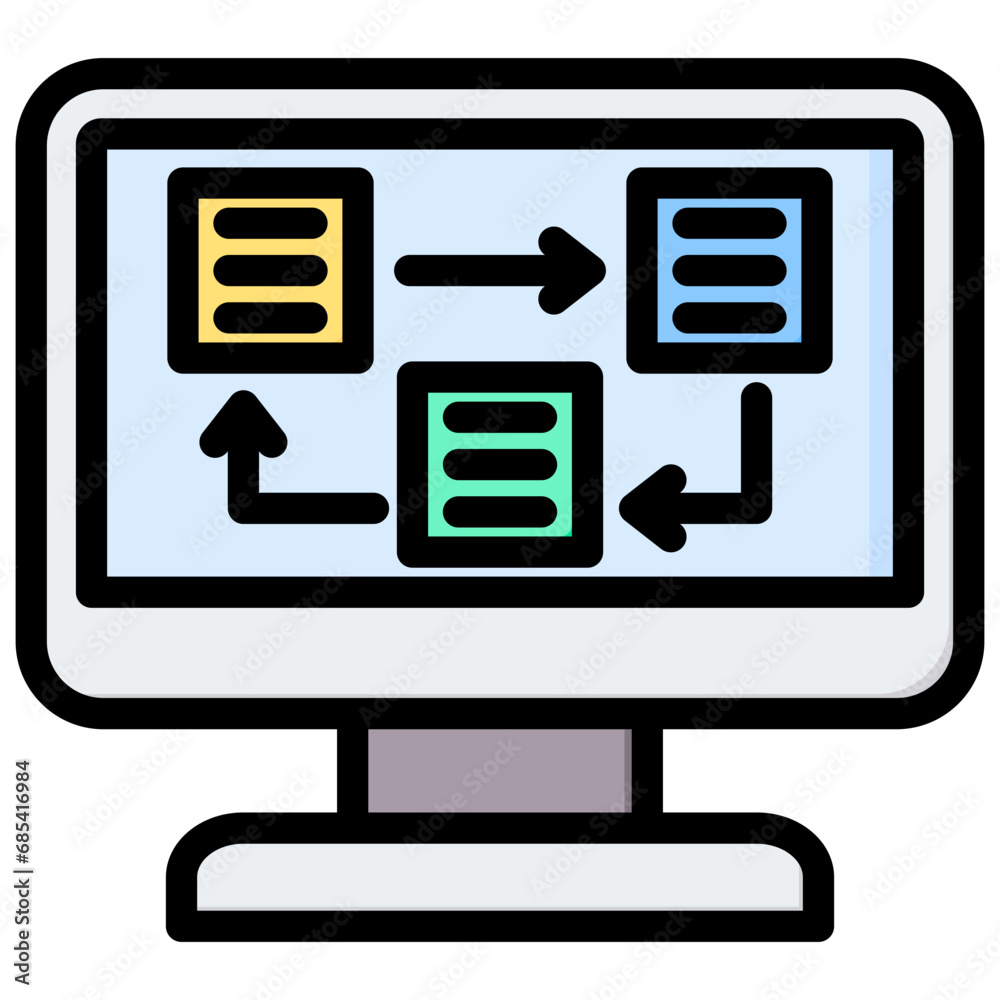 Poster page layout outline color icon