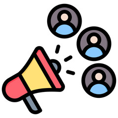 Public Relations Outline Color Icon