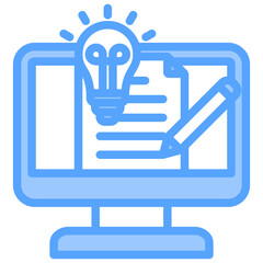 Content Writing Blue Icon