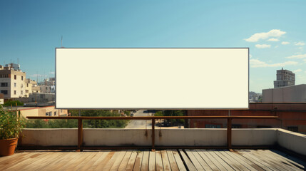 Fototapeta premium Screen, mockup space and advertising billboard, commercial product or logo design in city. Empty poster for brand marketing, multimedia and communication with announcement, urban and banner outdoor