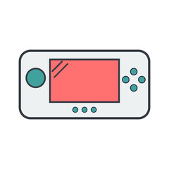 Gamepad controller illustration. Gamepad for a game console in vector. Joystick for the console game. Vector illustration.
