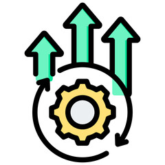 Continuous Improvement Outline Color Icon