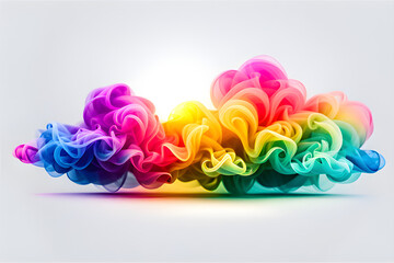 Abstract Fog Shining Rainbow Color: The Glamorous World of Transparent Smoke Cloud  generative ai
