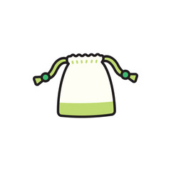 巾着袋のシンプルなイラスト