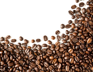 Naklejka premium great coffee bean border or frame on white background for copyspace