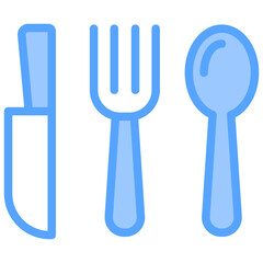 Cutlery Blue Icon