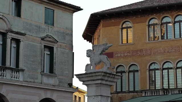 Bassano del Grappa, Italy - Alpini bridge and view of the Brenta river