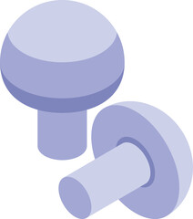 White champignons icon isometric vector. Delicious fresh mushroom. Autumn tasty product