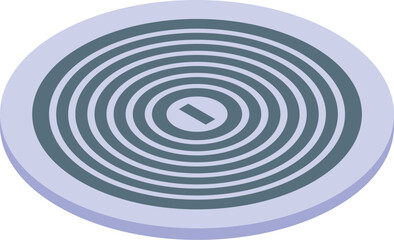 Round rfid chip icon isometric vector. Antenna smart. Tag radio system