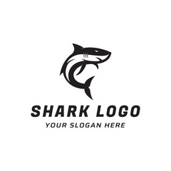 Unique and creative shark template logo vector design.