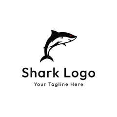 Unique and creative shark template logo vector design.
