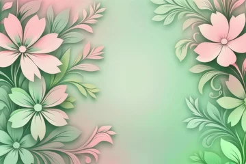 Foto op Canvas Plano de fundo floral, cores bordô e cor-de-rosa, espaço para texto, gerado com ia © MarioSergio